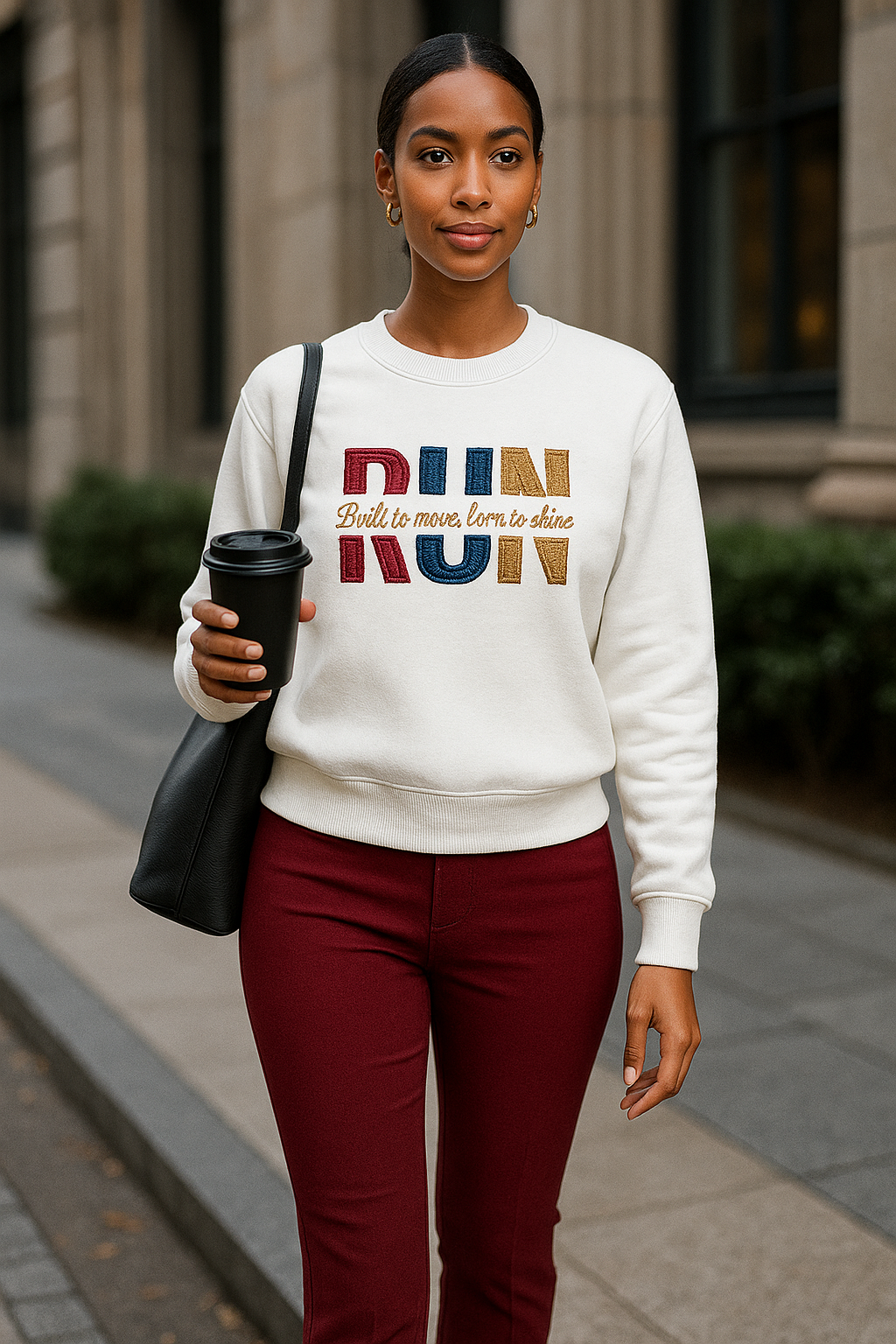 ShaRUN™ Signature Slogan-RUN “Built to Move, Born to Shine” (T-Shirt or Crewneck