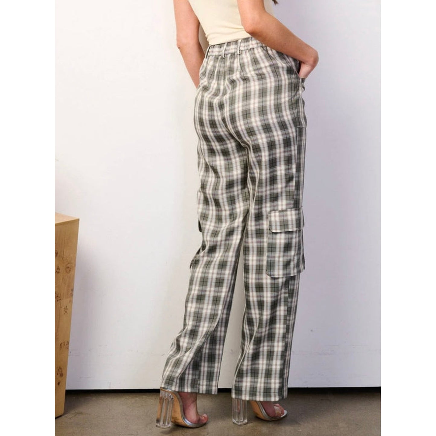RUN THE STREETS PLAID CARGO PANTS