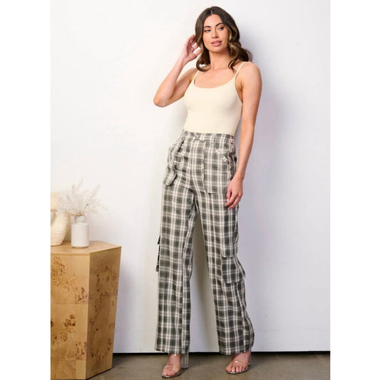 RUN THE STREETS PLAID CARGO PANTS