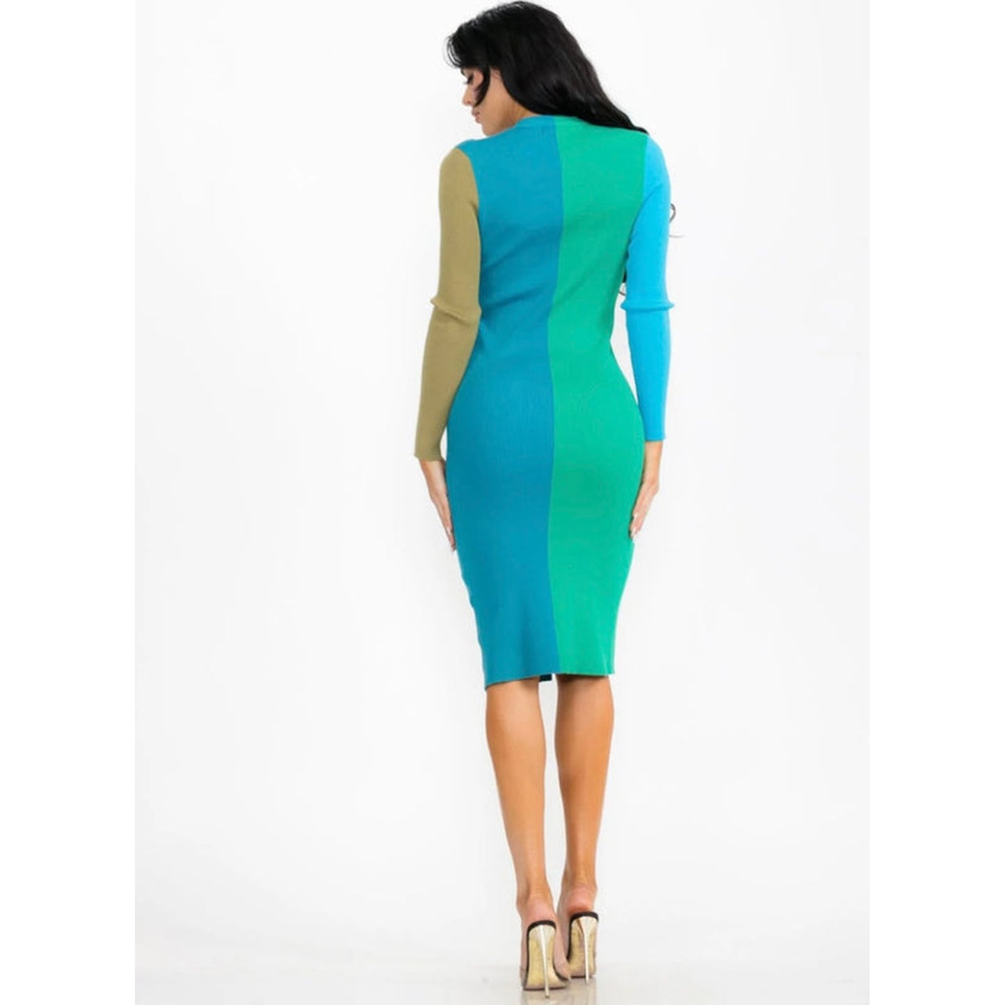 RUN In Color (Colorblock Ribbed Midi Dress)