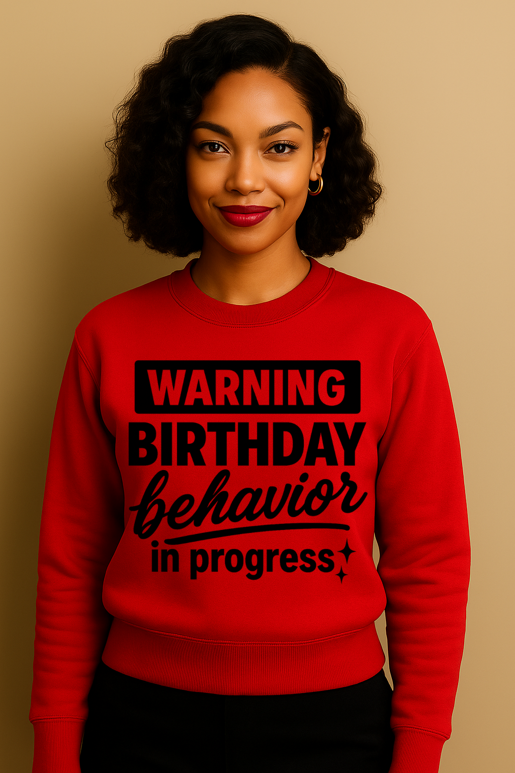 ShaRUN™ Exclusive-Warning: Birthday Behavior in Progress Custom Crewneck Sweatshirt