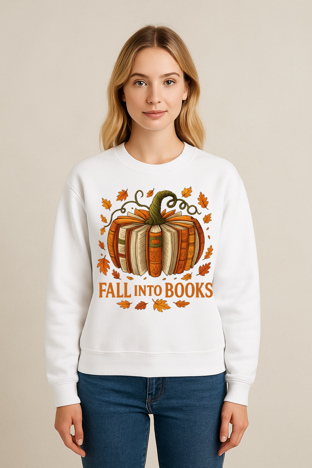 ShaRUN™ Exclusive Fall Into Books Pumpkin Crewneck